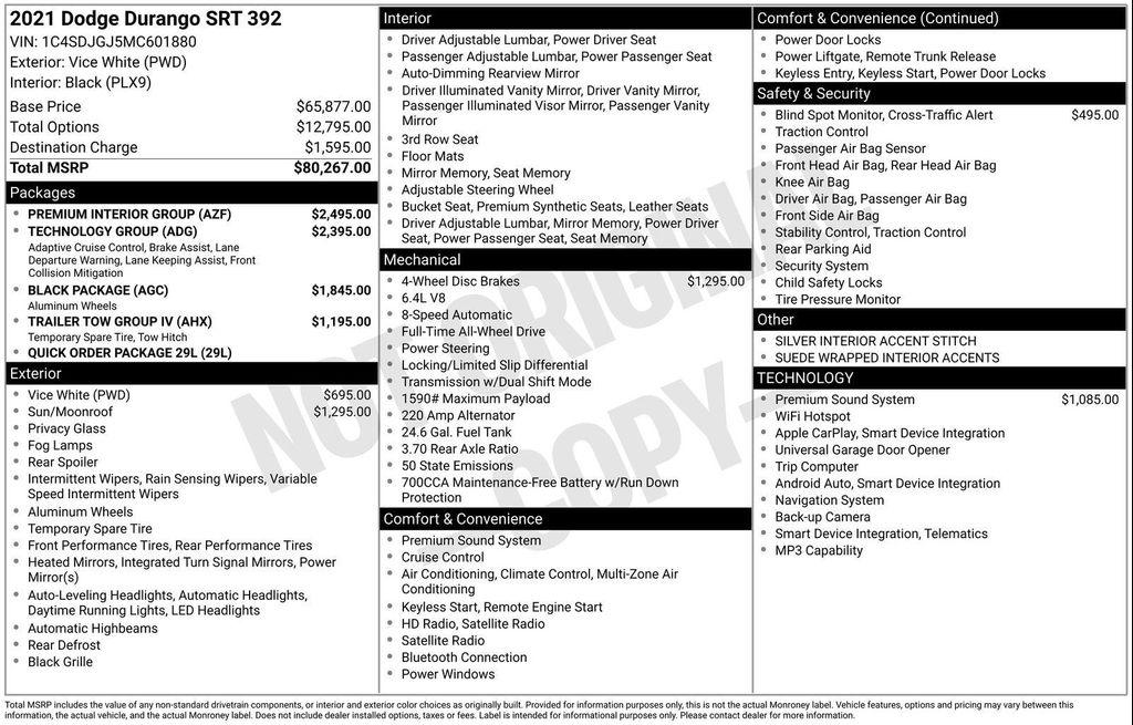 used 2021 Dodge Durango car, priced at $41,977