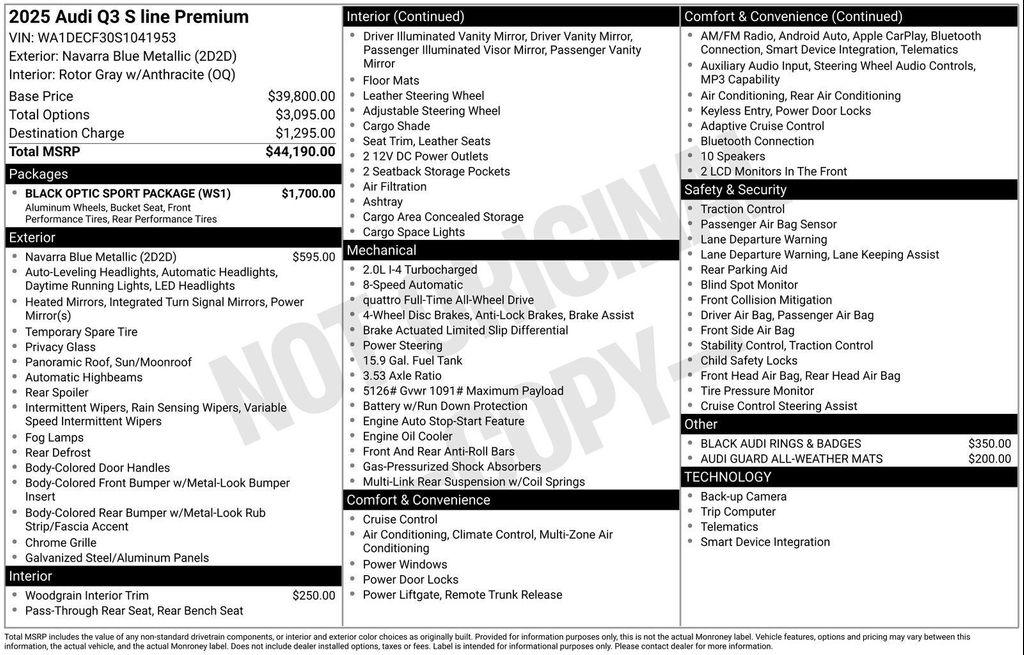 used 2025 Audi Q3 car, priced at $36,977