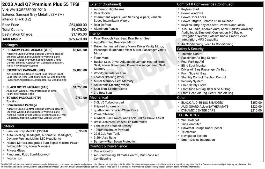 used 2023 Audi Q7 car, priced at $45,327