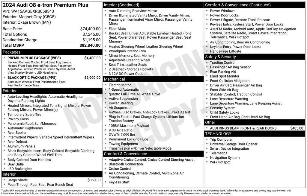 used 2024 Audi Q8 e-tron car, priced at $45,977