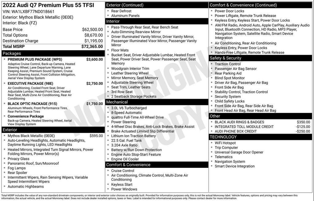 used 2022 Audi Q7 car, priced at $37,977