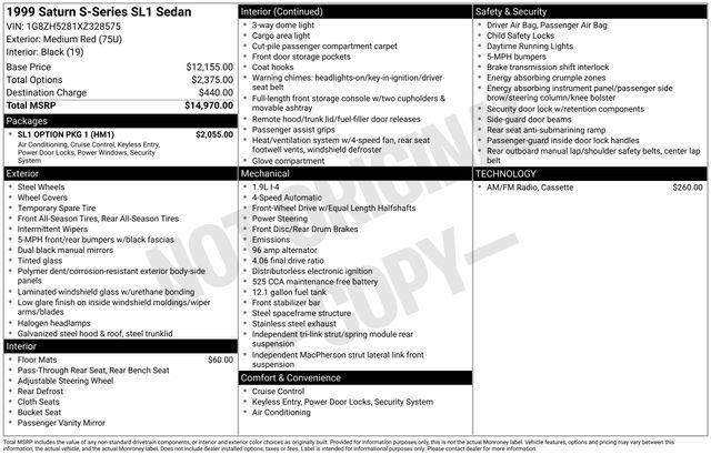 used 1999 Saturn SL car