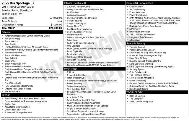 used 2022 Kia Sportage car, priced at $16,011