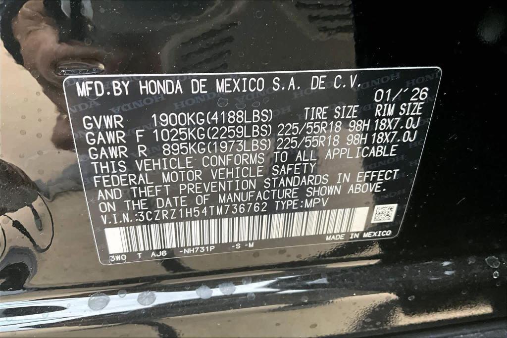 new 2026 Honda HR-V car, priced at $30,625