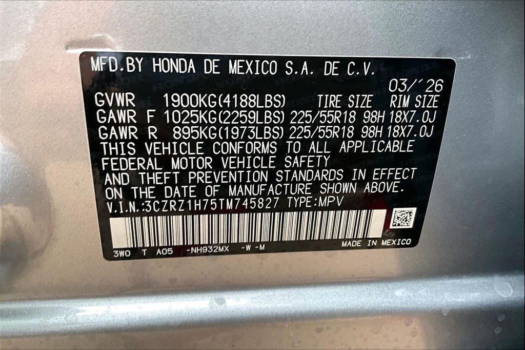 new 2026 Honda HR-V car, priced at $31,249