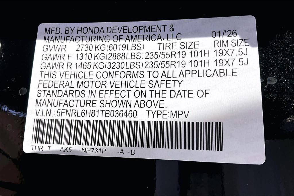 new 2026 Honda Odyssey car, priced at $49,865