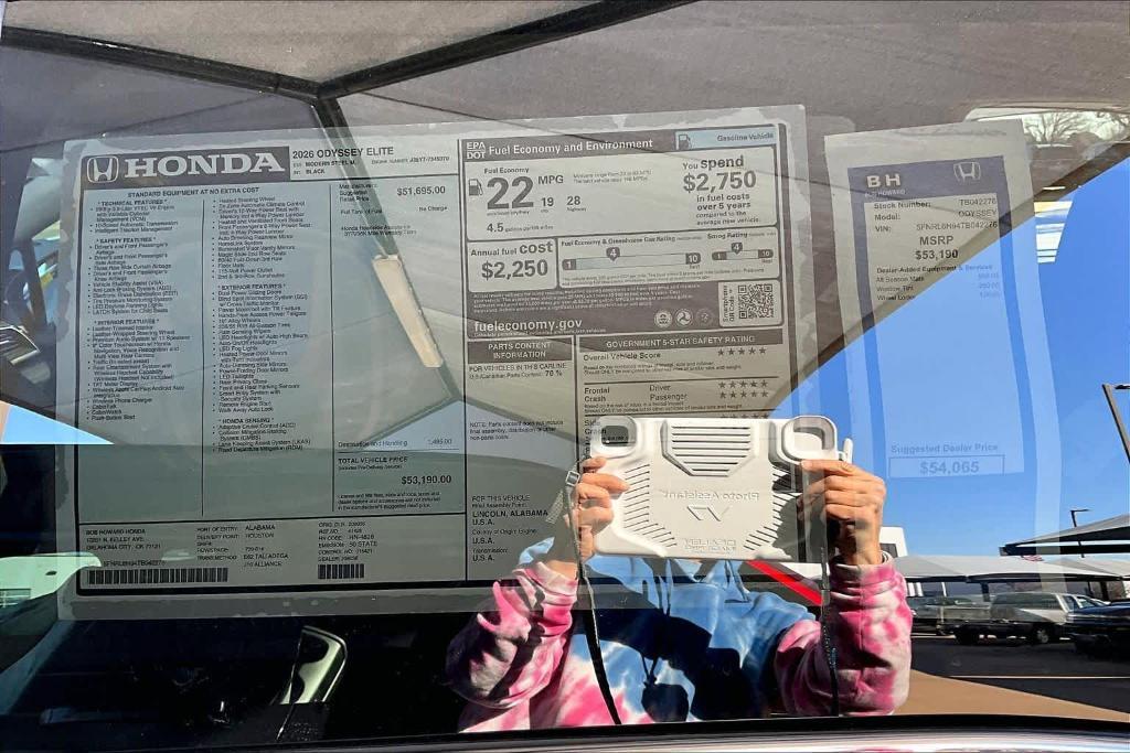 new 2026 Honda Odyssey car, priced at $51,065