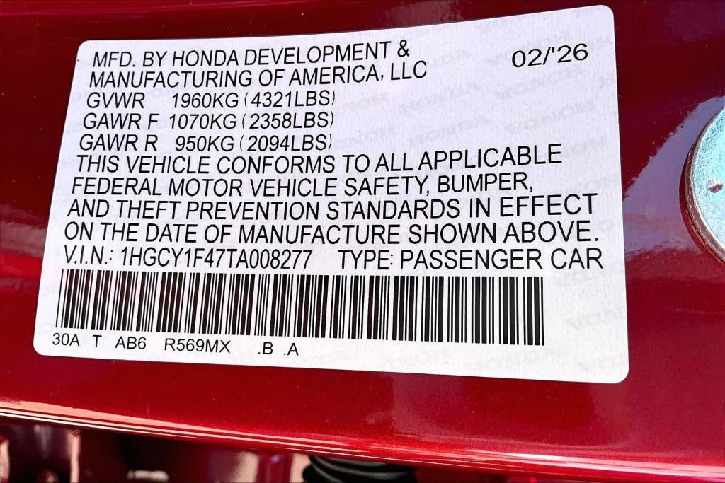 new 2026 Honda Accord car, priced at $32,445