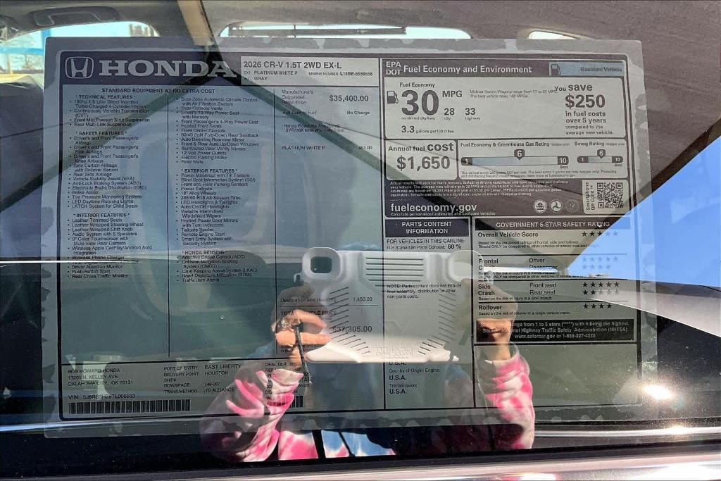 new 2026 Honda CR-V car, priced at $36,680