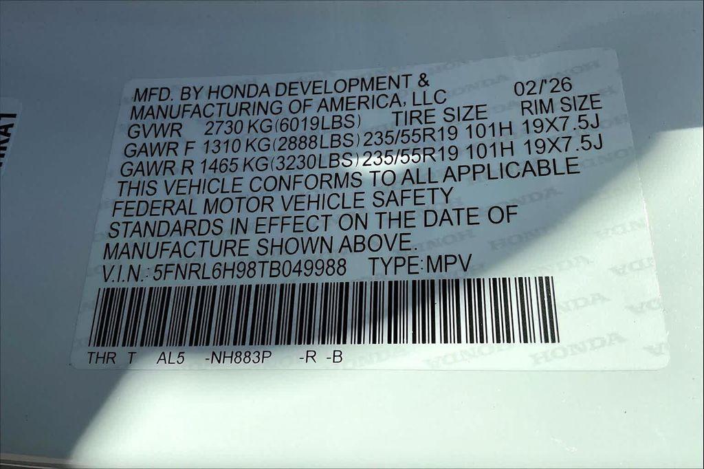new 2026 Honda Odyssey car, priced at $52,344