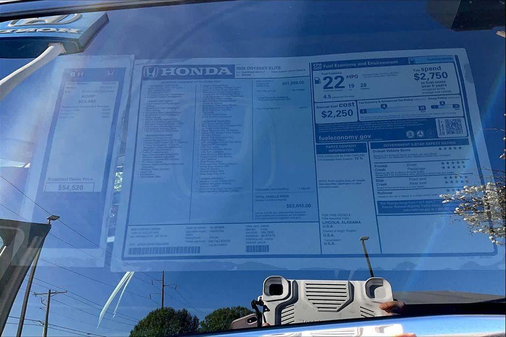 new 2026 Honda Odyssey car, priced at $52,344