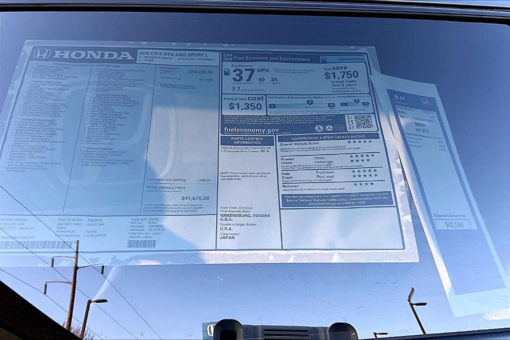 new 2026 Honda CR-V Hybrid car, priced at $41,050