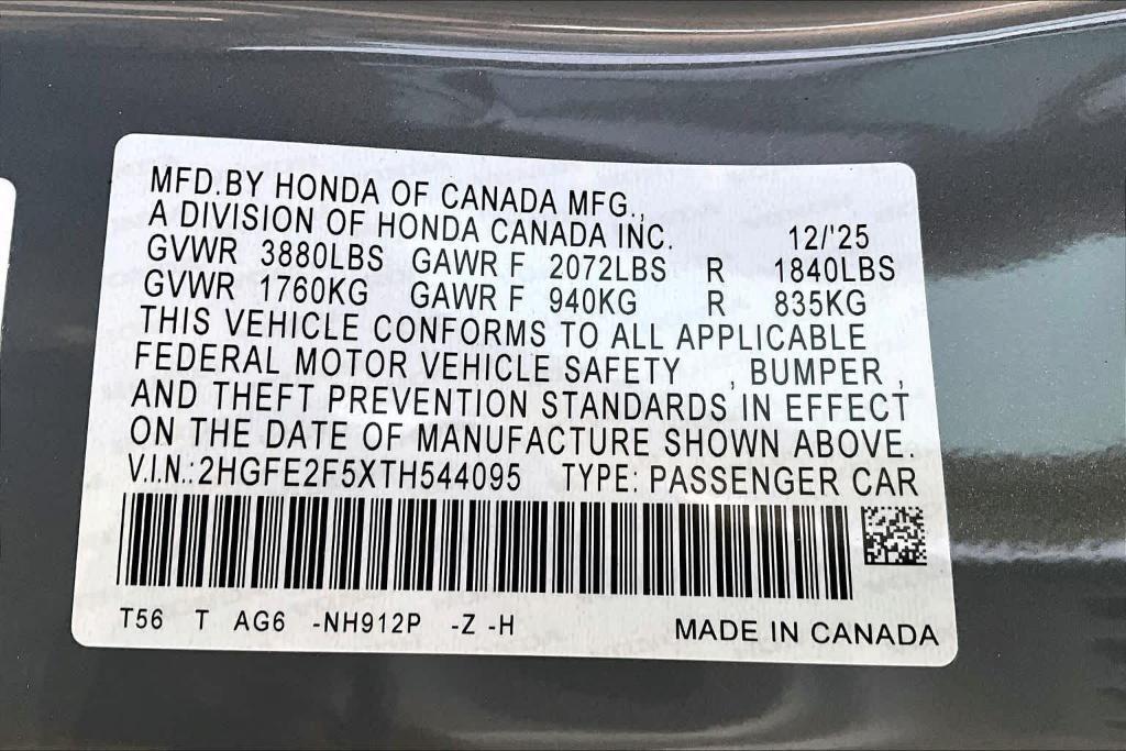 new 2026 Honda Civic car, priced at $27,870