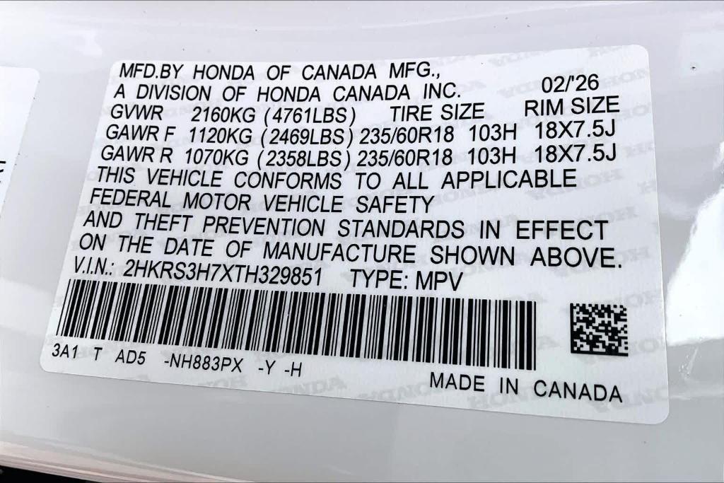 new 2026 Honda CR-V car, priced at $36,680