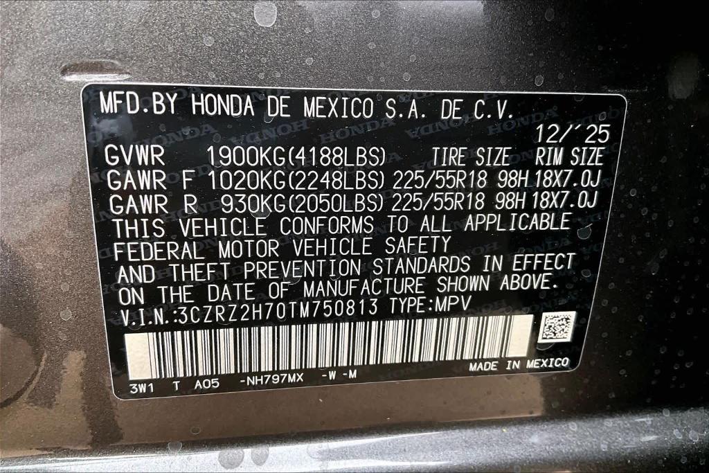 new 2026 Honda HR-V car, priced at $32,875