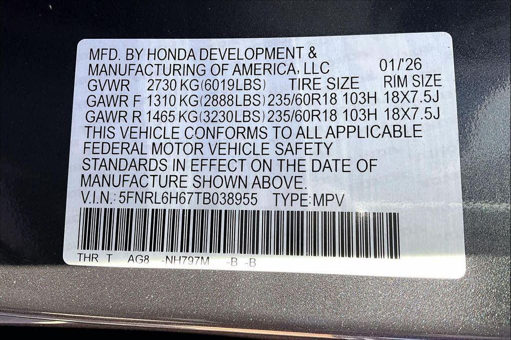 new 2026 Honda Odyssey car, priced at $43,884