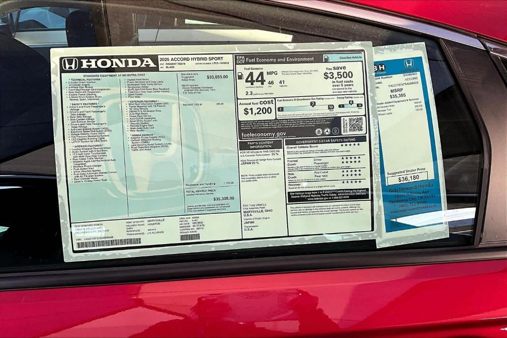new 2025 Honda Accord Hybrid car, priced at $34,430
