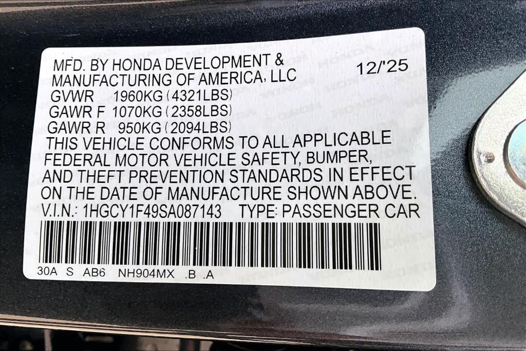 new 2025 Honda Accord car, priced at $31,430