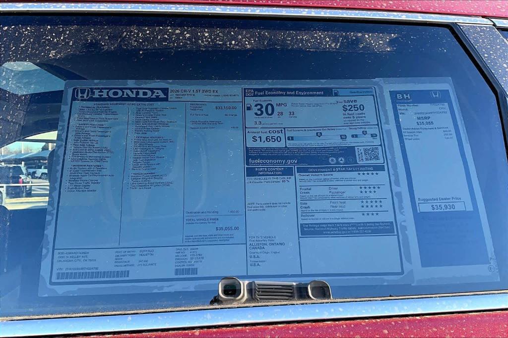 new 2026 Honda CR-V car, priced at $34,180