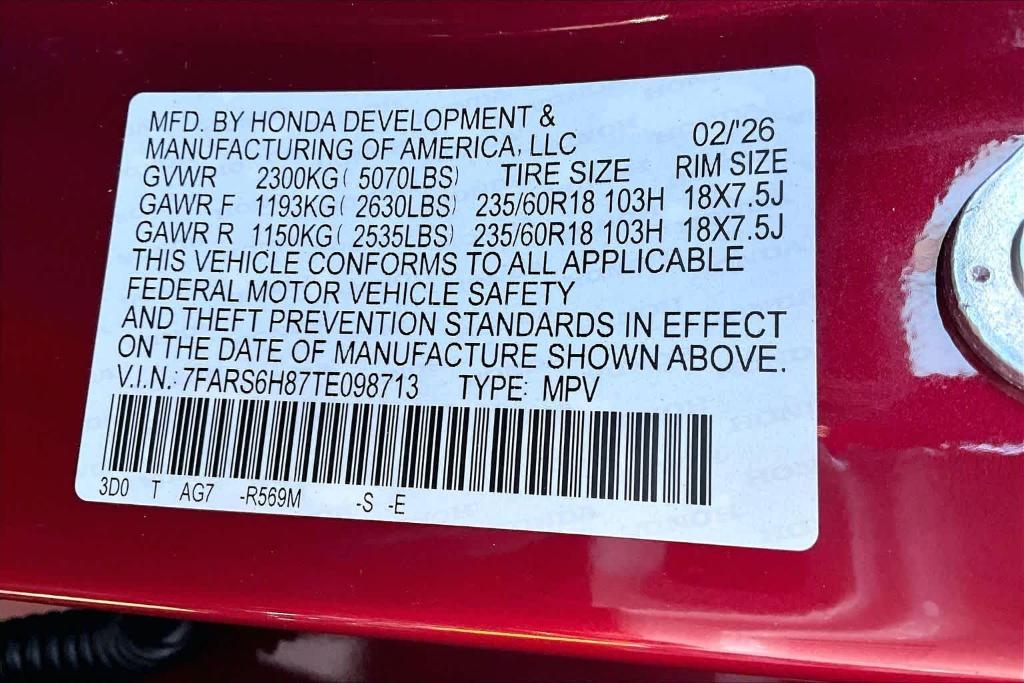 new 2026 Honda CR-V Hybrid car, priced at $41,505