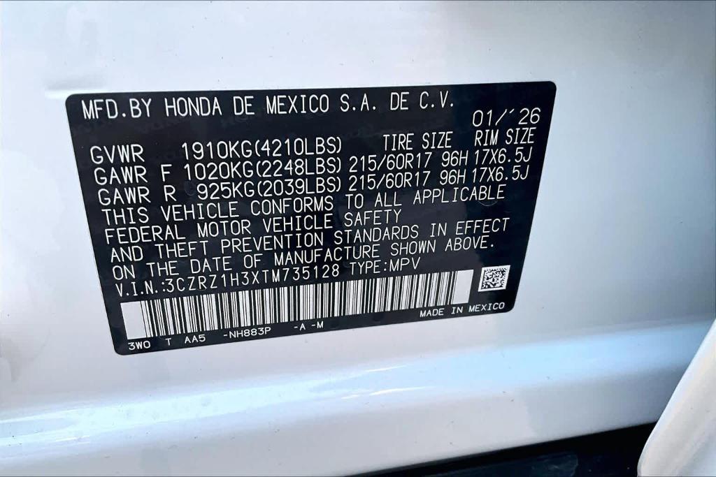 new 2026 Honda HR-V car, priced at $28,280