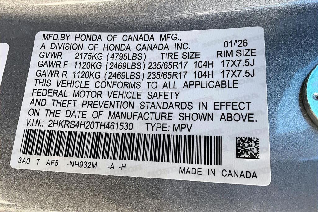 new 2026 Honda CR-V car, priced at $33,245