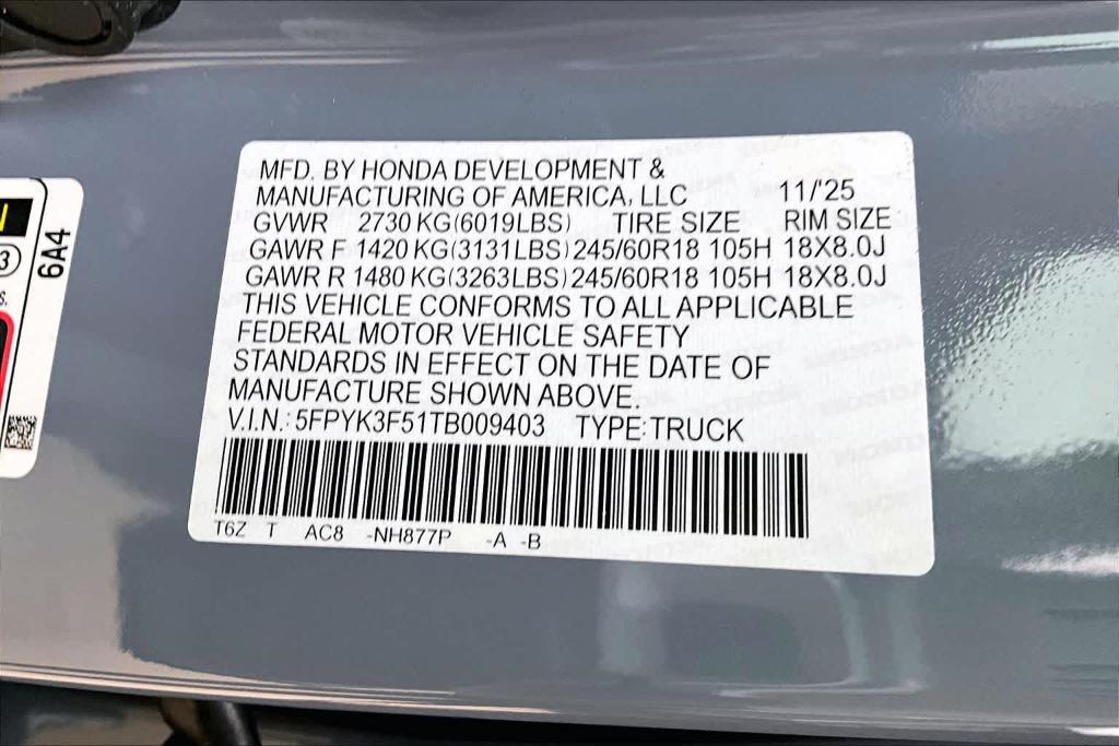 new 2026 Honda Ridgeline car, priced at $43,720