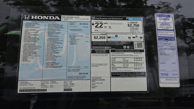 new 2026 Honda Odyssey car, priced at $50,710