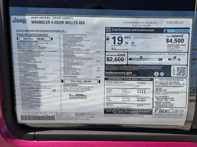new 2026 Jeep Wrangler car, priced at $41,997