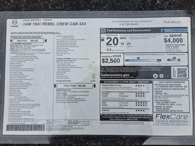 new 2026 Ram 1500 car, priced at $59,661