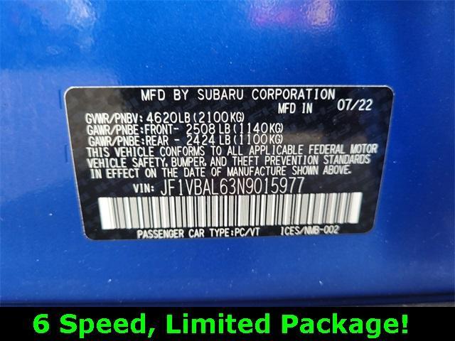 used 2022 Subaru WRX car, priced at $26,500