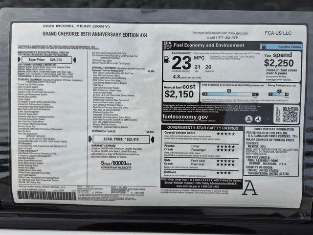 new 2026 Jeep Grand Cherokee car, priced at $45,230