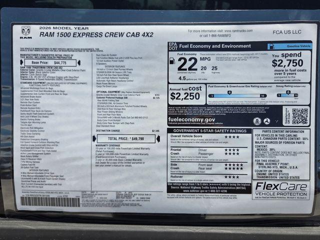 new 2026 Ram 1500 car, priced at $43,186