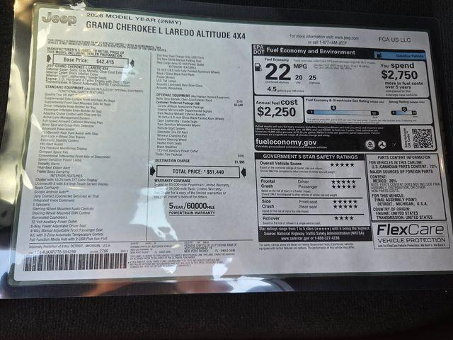 new 2026 Jeep Grand Cherokee L car, priced at $44,103