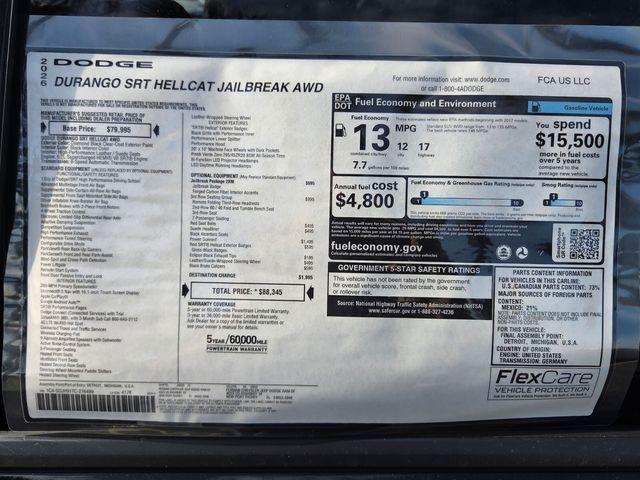 new 2026 Dodge Durango car, priced at $83,501