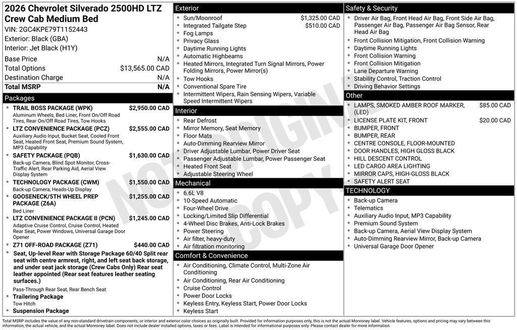 new 2026 Chevrolet Silverado 2500 car, priced at $68,635