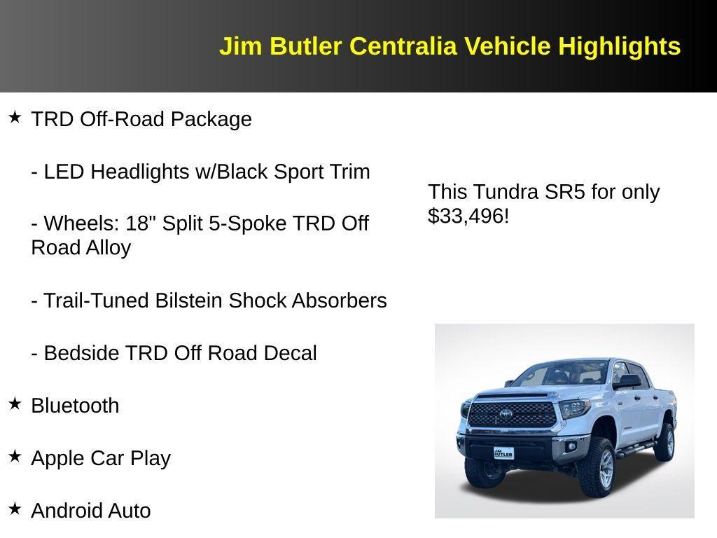used 2020 Toyota Tundra car, priced at $33,496