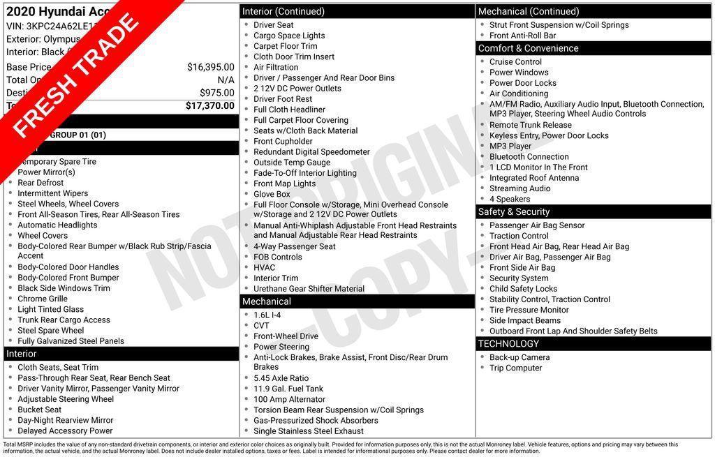 used 2020 Hyundai Accent car, priced at $8,981