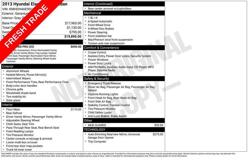 used 2013 Hyundai Elantra car, priced at $6,581