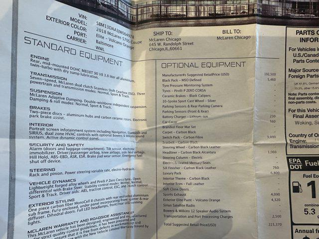 used 2018 McLaren 570S car, priced at $144,900