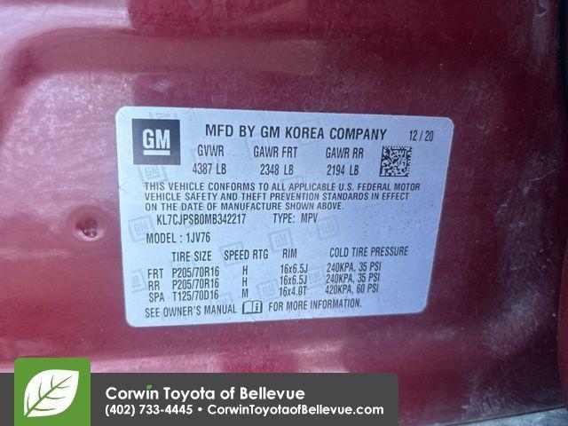 used 2021 Chevrolet Trax car, priced at $12,000