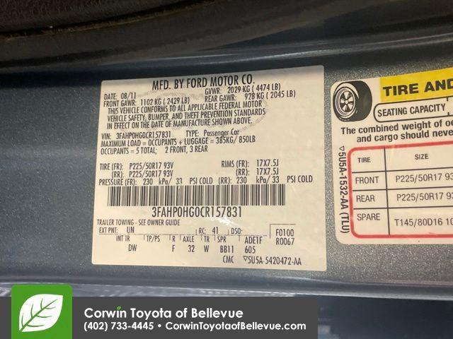 used 2012 Ford Fusion car, priced at $4,500