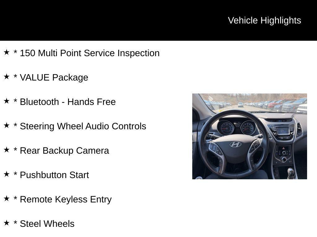 used 2016 Hyundai Elantra car, priced at $9,500