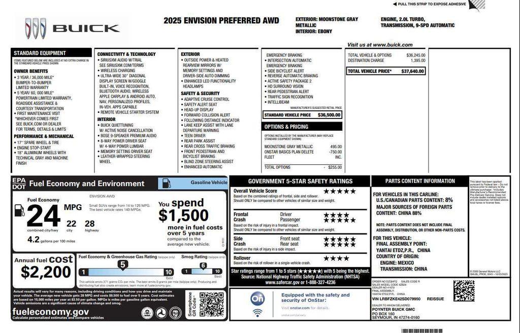 used 2025 Buick Envision car, priced at $28,998