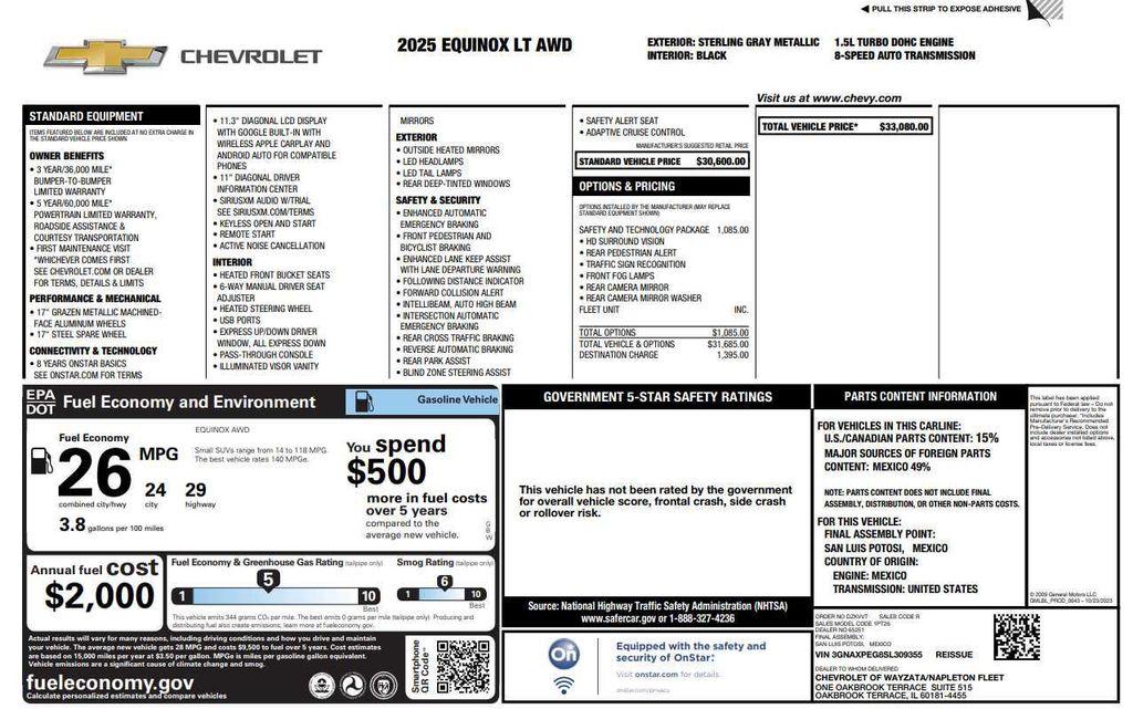 used 2025 Chevrolet Equinox car, priced at $29,998