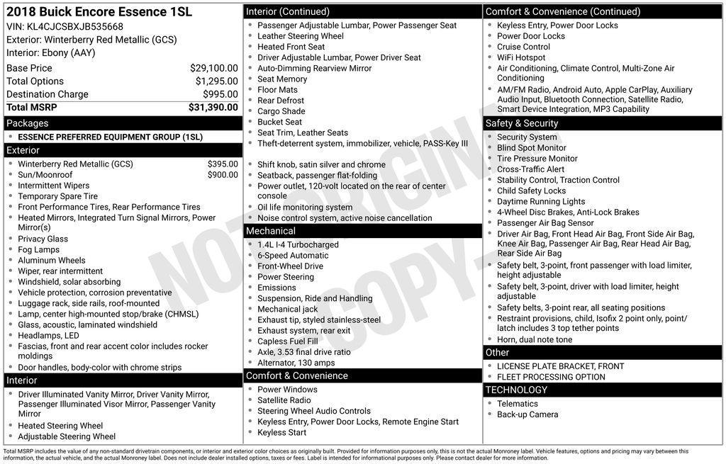 used 2018 Buick Encore car, priced at $8,991