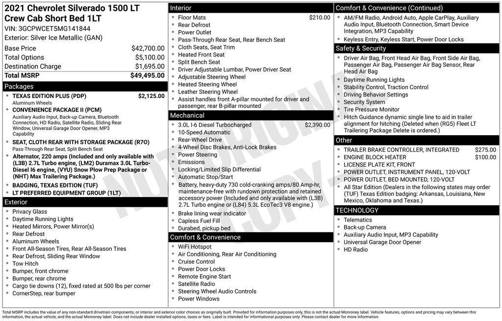 used 2021 Chevrolet Silverado 1500 car, priced at $29,991