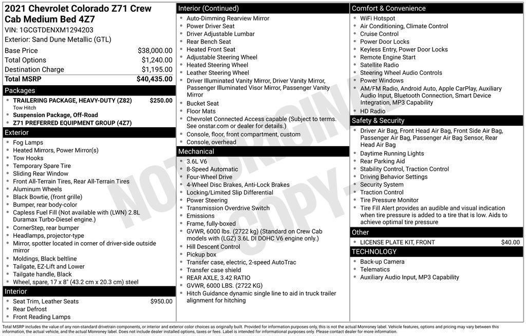 used 2021 Chevrolet Colorado car, priced at $30,991