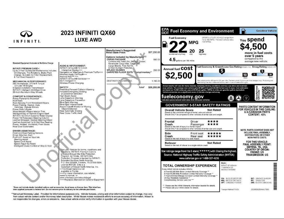 used 2023 INFINITI QX60 car, priced at $34,797