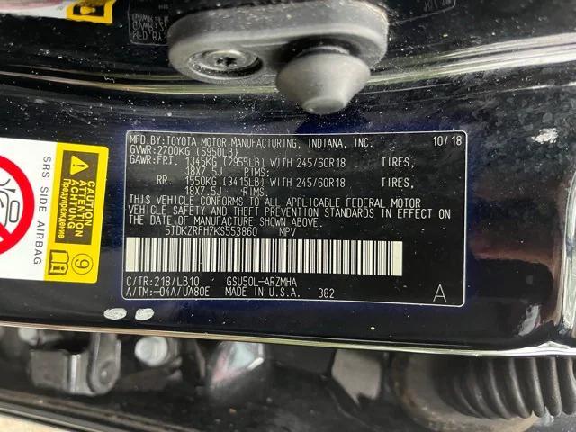 used 2019 Toyota Highlander car, priced at $15,998